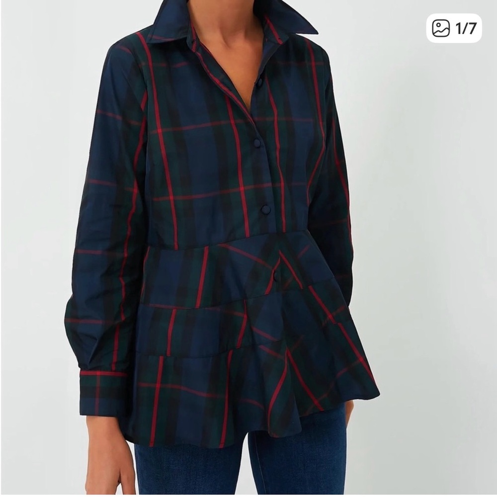 Pomander Place/Tuckernuck Fraser Plaid Ashlan Blouse  Size small